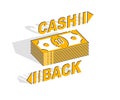 Cash Back concept, cash money dollar stacks and cent coins piles Royalty Free Stock Photo