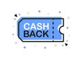 Cash back, coupon code banner in flat design on white background. Vector. Royalty Free Stock Photo