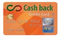 Cash back credit card that is a generic design with generic logos.