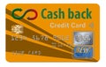 Cash back credit card that is a generic design with generic logos.