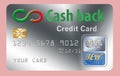 Cash back credit card that is a generic design with generic logos.