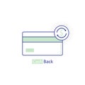 Cash back, loyalty, currency credit card, fast easy loan, collecting bonus. Modern flat style vector illustration Royalty Free Stock Photo