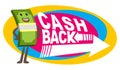 Cash back. Money character