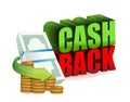 Cash back money sign illustration design