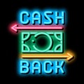 cash back neon glow icon illustration