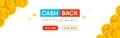 Cash back offer banner design. Promotion refund cashback money sale poster Royalty Free Stock Photo