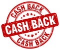 Cash back red grunge round rubber stamp Royalty Free Stock Photo