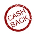 Cash back rubber stamp round Royalty Free Stock Photo