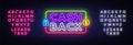 Cash Back sign vector design template. Cash Back symbols neon logo, light banner design element colorful modern design Royalty Free Stock Photo