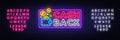 Cash Back sign vector design template. Wallet Cash Back symbols neon logo, light banner design element colorful modern Royalty Free Stock Photo