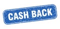 cash back stamp. cash back square grungy isolated sign. Royalty Free Stock Photo