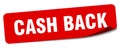 cash back sticker. cash back label