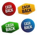 Cash back sticker or label set