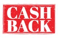 CASH BACK, words on red grungy stamp sign Royalty Free Stock Photo