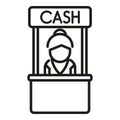 Cash bank kiosk icon outline vector. Credit money