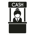 Cash bank kiosk icon simple vector. Credit money