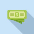 Cash bank money icon flat vector. Stack check Royalty Free Stock Photo