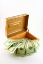Dollars in open cash box Royalty Free Stock Photo