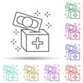 Cash Box Money Health Multi Color Icon. Simple Thin Line, Outline Vector Of No Gubernamental Organization Icons For Ui And Ux,