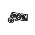 Cash burn line color icon. Sign for web page, mobile app