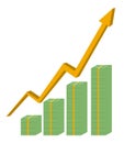 Cash business graph finance concept vector design.