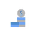 Cash, cent, coin, currency, money two color blue and gray icon Royalty Free Stock Photo
