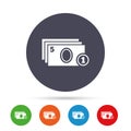 Cash and coin sign icon. Paper money symbol. Royalty Free Stock Photo