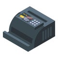 Cash count machine icon isometric vector. Money counting Royalty Free Stock Photo