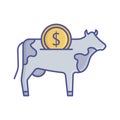 cash cow flat vector icon which can easily modify or edit Royalty Free Stock Photo
