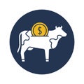 cash cow flat vector icon which can easily modify or edit Royalty Free Stock Photo
