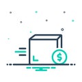 Mix icon for Cash On Delivery, goods and courier