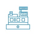 Cash desk linear icon concept. Cash desk line vector sign, symbol, illustration. Royalty Free Stock Photo