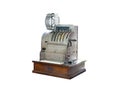 cash desk old machine isolated on white background Royalty Free Stock Photo