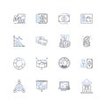 Cash economy line icons collection. Barter, Coins, Notes, Currency, Exchange, Payment, Trade vector and linear