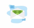 Cash envelope system icon design. Finance investments  management, money transaction and cash back concept Royalty Free Stock Photo