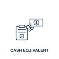 Cash Equivalent icon. Monochrome simple Investments icon for templates, web design and infographics