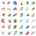 Cash fee icons set, isometric style Royalty Free Stock Photo