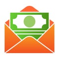 Cash flat icon. Money in envelope color icons in trendy flat style. Dollars gradient style design, designed for web and