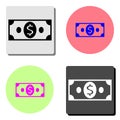 Cash. flat vector icon