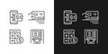 Cash flow activities pixel perfect linear icons set for dark, light mode Royalty Free Stock Photo