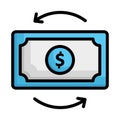 Cash flow, dollar,  Vector Icon which can easily modify Royalty Free Stock Photo