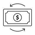 Cash flow, dollar,  Vector Icon which can easily modify Royalty Free Stock Photo