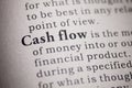 Definition of the word cash flow Royalty Free Stock Photo