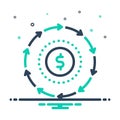 Mix icon for Cash Flow, money transfer and financial