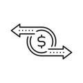 cash flow like simple thin line money icon