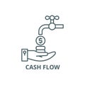 Cash flow line icon, vector. Cash flow outline sign, concept symbol, flat illustration