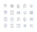 Cash Flow Management line icons collection. Budgeting, Forecasting, Liquidity, Debts, Receivables, Payables, Cash inflow