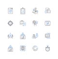 Cash flow line icons collection. Revenue, Expenses, Liquidity, Debt, Income, Balance, Budget vector and linear