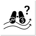 Cash flow projection glyph icon