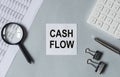Cash flow statement on paper on office desk, cashflow